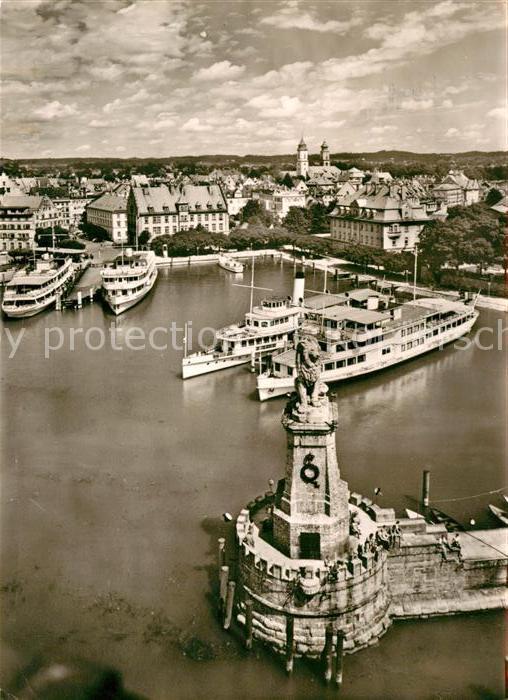 Motorschiffe Lindau Bodensee Hafen Fliegeraufnahme