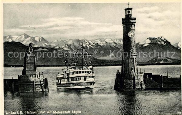 Lindau Bodensee Hafen Motorschiff Allgäu