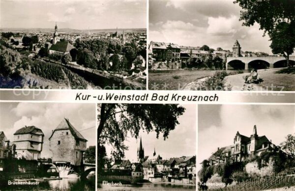 Bad Kreuznach Gesamtansicht Uferweg an der Nahe Brück