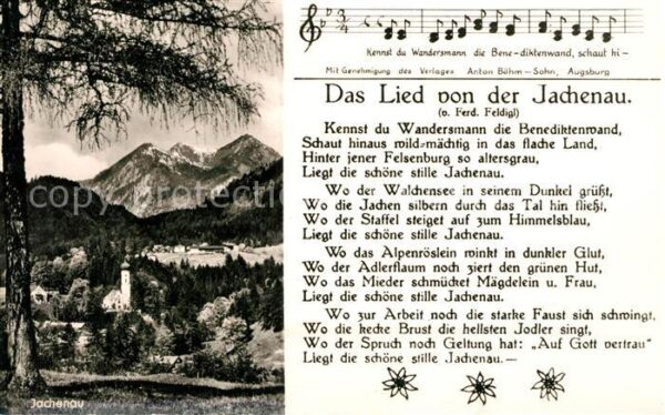 Jachenau Lied von der Jachenau Noten Landschafts