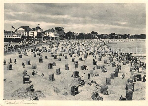 Travemuende Ostseebad Strand Kupfertiefdruck