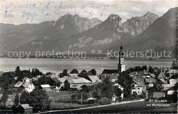 St Gilgen Salzkammergut Ortsansicht mit Kirche Alpenpanorama