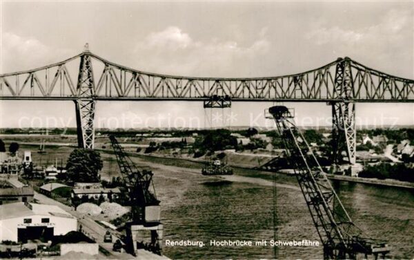 Rendsburg Hochbrücke mit Schwebefähre