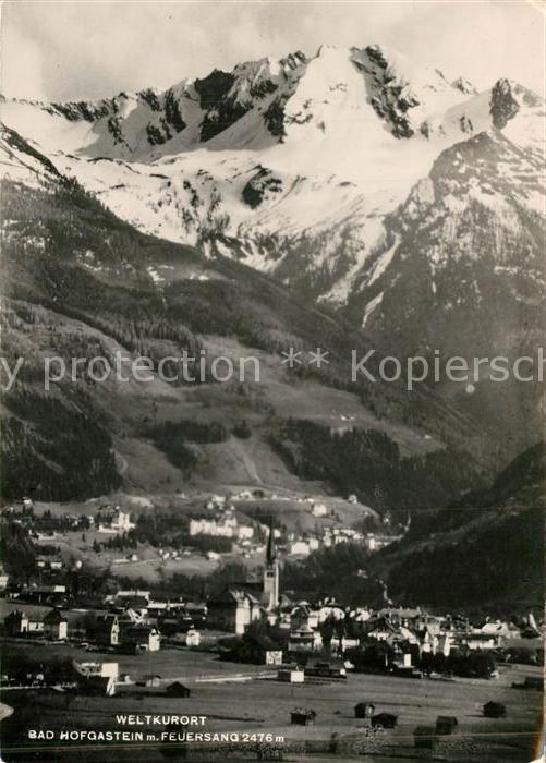 Bad Hofgastein Gesamtansicht Kurort mit Feuersang Alpe