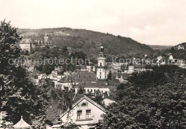 Greiz Thueringen Ortsansicht mit Kirche