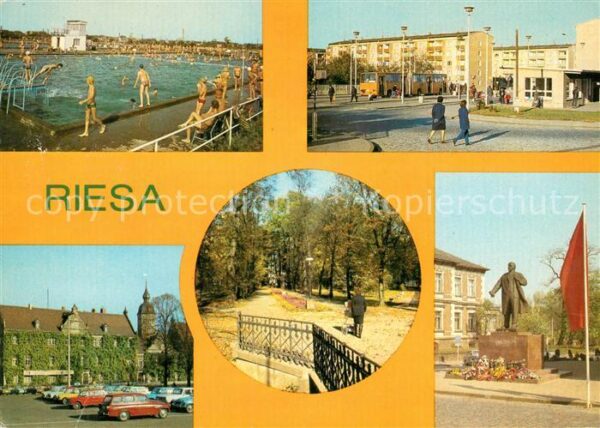 Riesa Sachsen Schwimmbad Busendhaltestelle Rathaus St