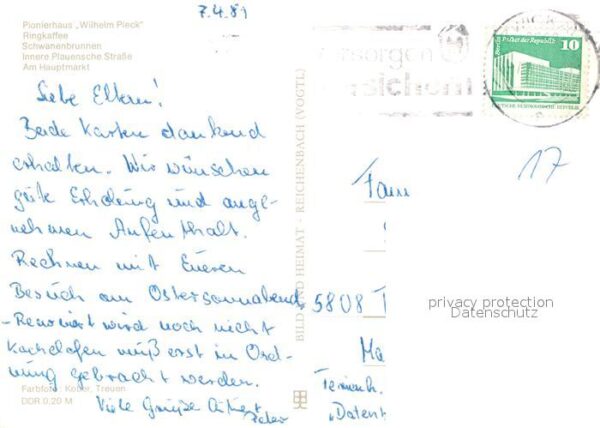 Zwickau Sachsen Pionierhaus Wilhelm Pieck Ringkaffee Sc – Bild 2