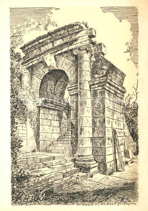 Verona Veneto Un arco jonico nel Teatro Romano in un
