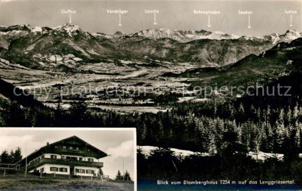 Lenggries Panorama Blick vom Blomberghaus auf Len
