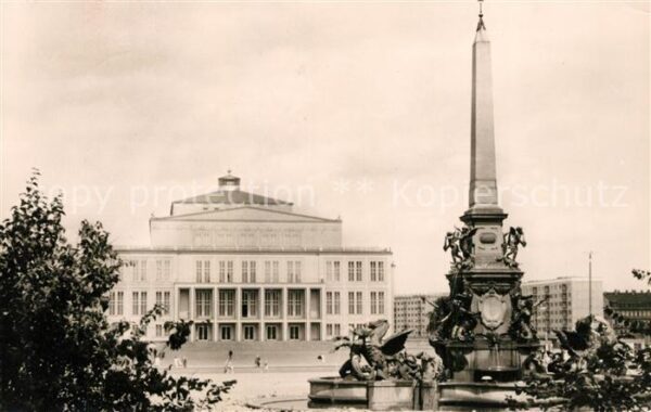 Leipzig Opernhaus Mendebrunnen