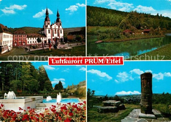 Pruem Eifel Benediktinerabtei Basilika Wasserspiele
