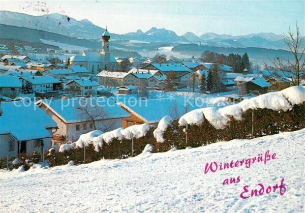 Endorf Chiemgau Winterpanorama Blick gegen Bayerische A
