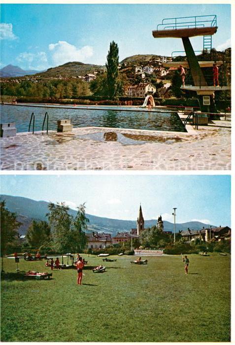 Brixen Suedtirol Schwimmbad Sprungturm Liegewiese