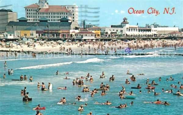 Ocean City New Jersey Panorama view of Ocean Beach and Skylin