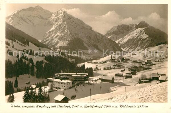 Hirschegg Kleinwalsertal Vorarlberg Panorama Wintersportplatz mit Elferkopf