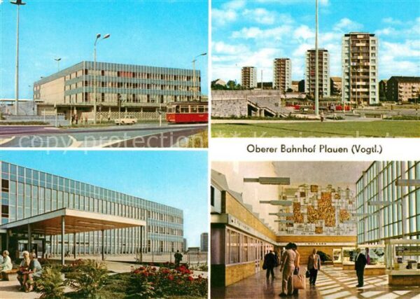 Plauen Vogtland Oberer Bahnhof Halle Hochhäuser