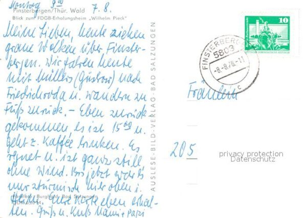 Finsterbergen Blick zum FDGB Erholungsheim Wilhelm Pi – Bild 2