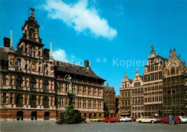Antwerpen Anvers Grote Markt Stadhuis Brabo Marktplatz R