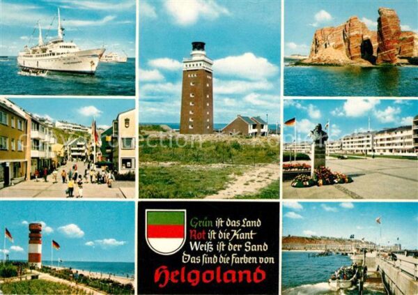 Insel Helgoland Fähre Ortsmotiv Denkmal Leuchtturm Hafe
