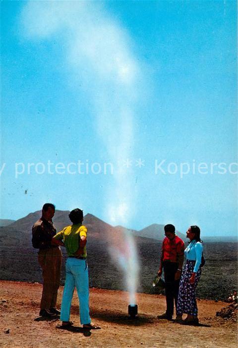 Lanzarote Kanarische Inseln Geiser en la Montana de Fuego Geysir