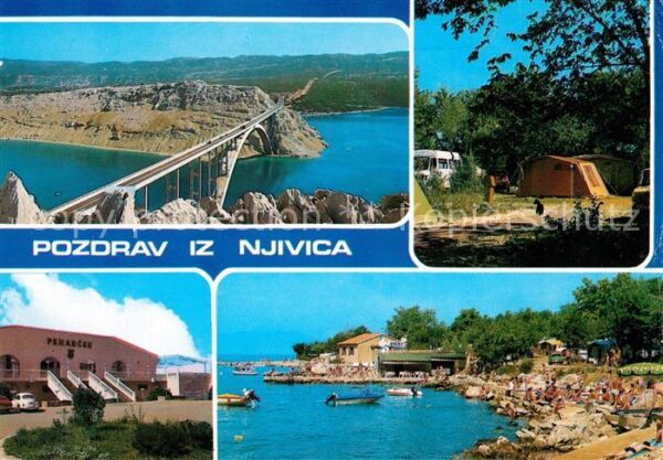 Njivice Landschaftspanorama Brücke Badestrand C