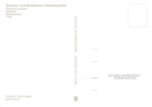 Oberwiesenthal Erzgebirge FDGB Erholungsheim Am Fichtelberg Büche – Bild 2