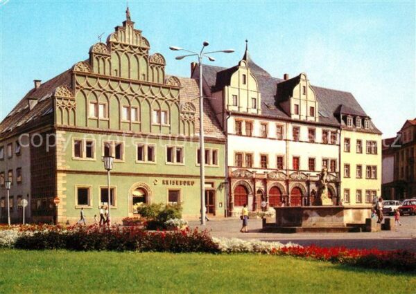 Weimar Thueringen Renaissancehäuser am Markt Altstadt Bru