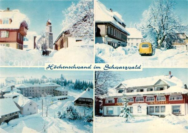 Hoechenschwand Winterpanorama Kirche Hotel Krone