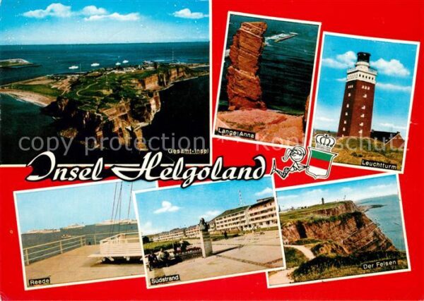 Insel Helgoland Reede Südstrand Felsen Leuchtturm Lange