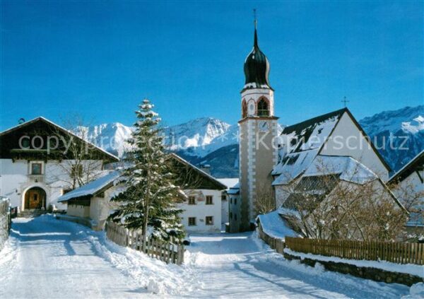 Fiss Tirol Kirche Winterlandschaft