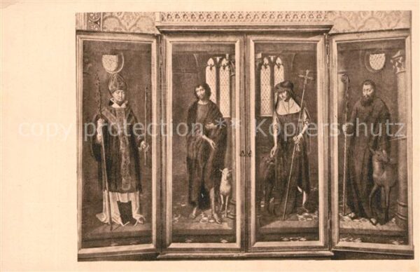 Kuenstlerkarte Hans Memling Dom Lübeck Die vier Heilig