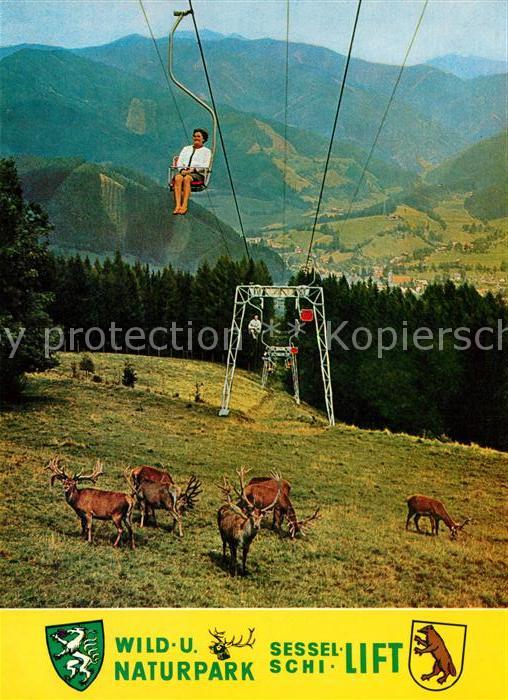 Sessellift Mautern Wild- und Naturpark Hirsche