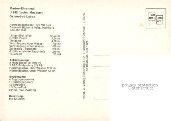 U-Boot Unterseeboot Submarine Sous-Marin U 995 Marine-Ehrenmal Laboe – Bild 2