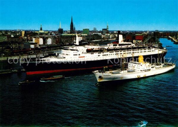 Schiffe Ships Navires Hamburg Überseebrücke Queen Elizabeth 2