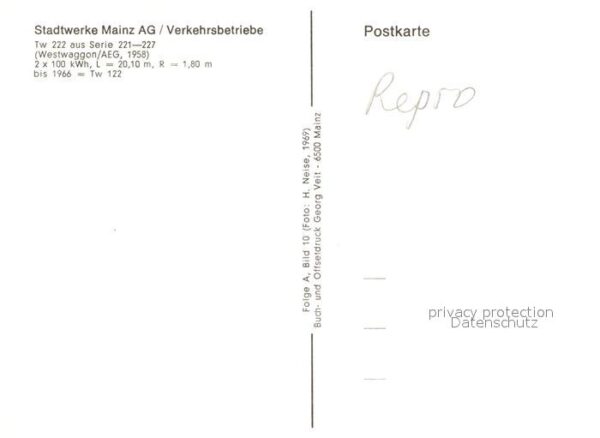 Strassenbahn Tw 222 Mainz – Bild 2