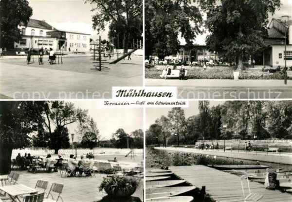 Muehlhausen Augsburg Terrassen-Cafe am Schwanenteich