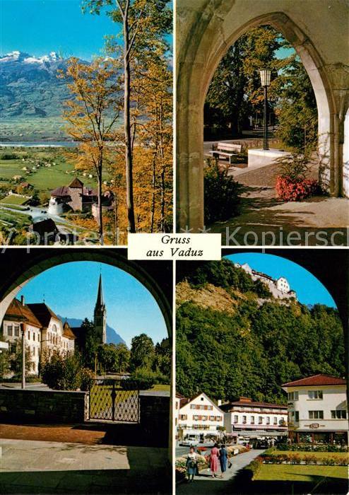 Vaduz Schloss mit Rhein und Alviergruppe