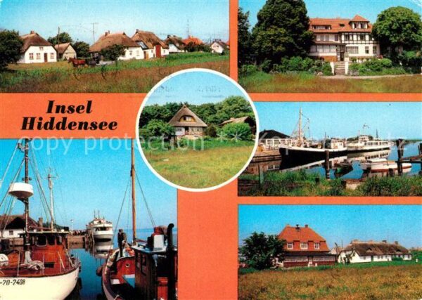 Insel Hiddensee Vitte Fischerhäuser Hafen HOG Norderend