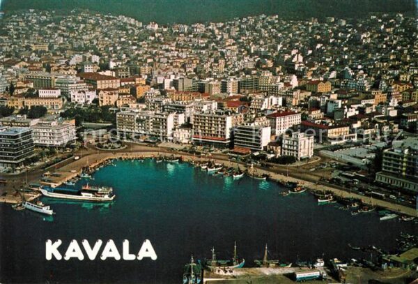 Kavala Cavala Hafen Fliegeraufnahme