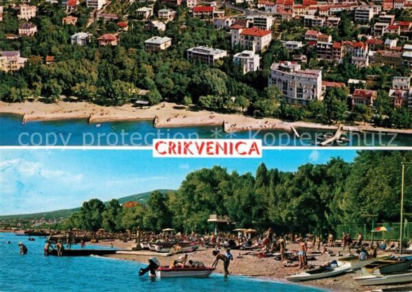Crikvenica Kroatien Strand Fliegeraufnahme