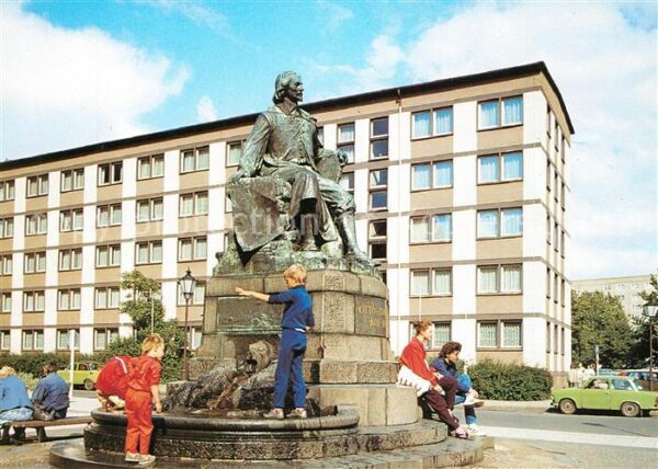 Magdeburg Alter Markt Denkmal Otto von Guericke P