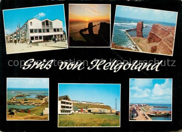 Helgoland Teilansichten Hafen Sonnenuntergang Nor