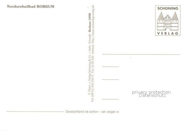 Borkum Ortsmotiv Ostland Pferdewagen Kurklinik – Bild 2
