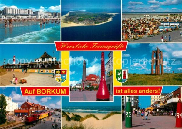 Borkum Strand Dampflokomotive Ortsmotiv Leucht