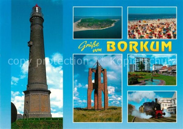 Borkum Leuchtturm Strand Dampflokomotive Histo