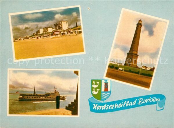 Borkum Strand Leuchtturm Fähre Wappen