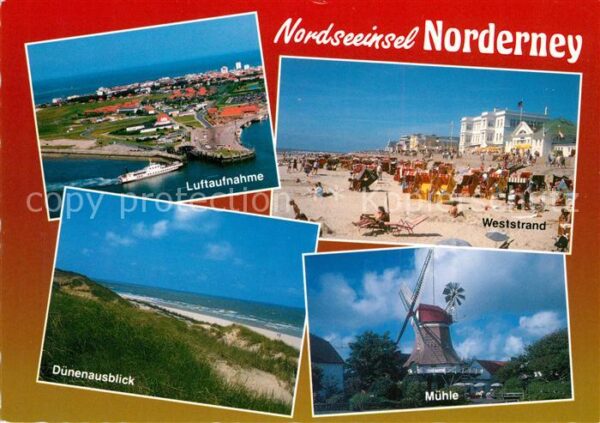 Norderney Nordseebad Weststrand Dünen Windmühle Fliegeraufna