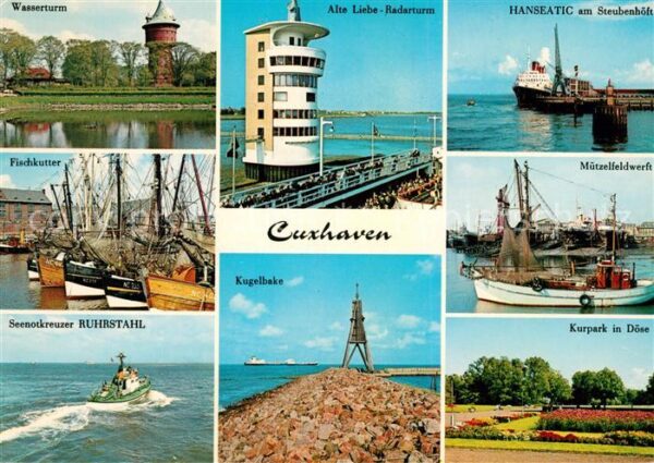 Cuxhaven Nordseebad Wasserturm Fischkutter Seenotkreuzer Al