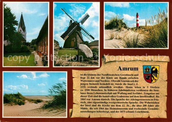 Amrum Kirche Windmühle Dünen Leuchtturm Gesch