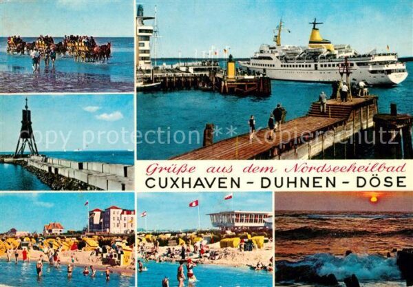 Duhnen Nordsee und Döse Wattenfahrt Fähre Hafen Kugelb